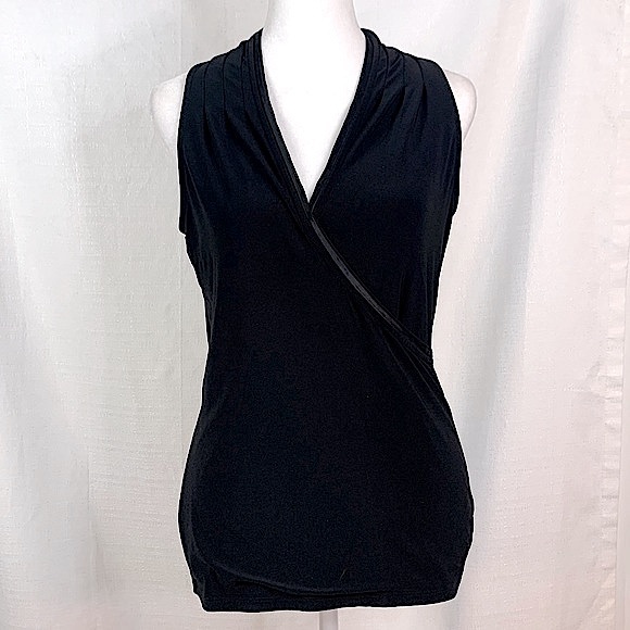 White House Black Market Tops - WHBM Black Cross Front Sleeveless Top